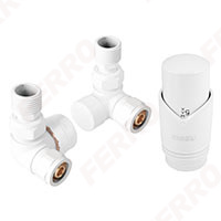 Decorative axial thermostatic set, white