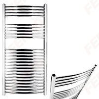 Bathroom heater - curved, chrome