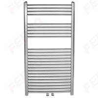 Bathroom heater - straight, V-type connection, chrome