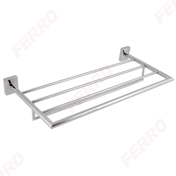 Metalia 12 - Etajera pentru prosoape cu portprosop, crom