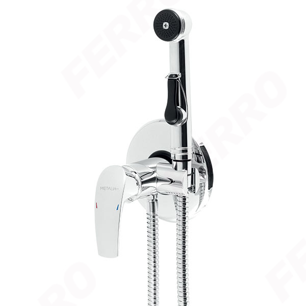 Metalia 57 - Baterie ingropata cu set dus igienic, crom