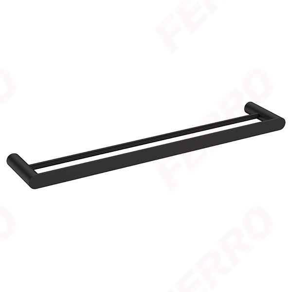 Nostris - towel rail double 600 mm, black