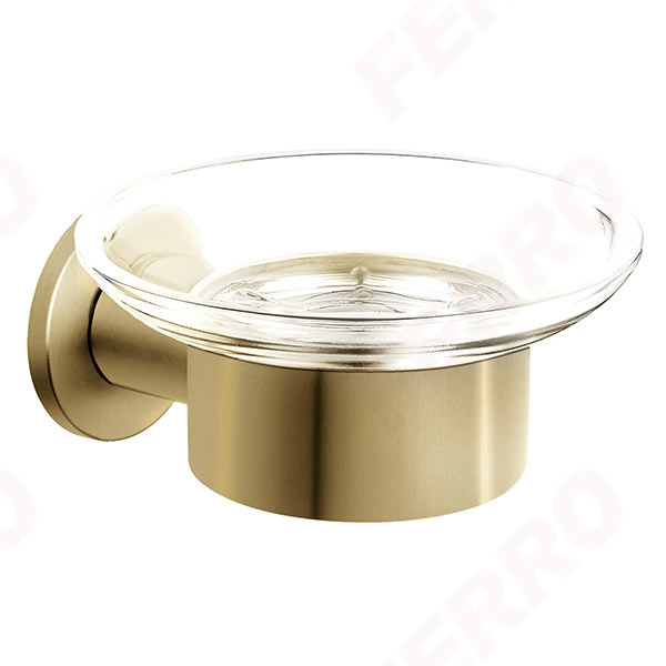 Soap dish, brushed gold