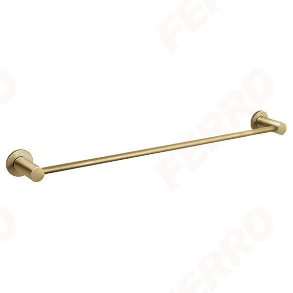 Towel rail single 450 mm, brushed gold