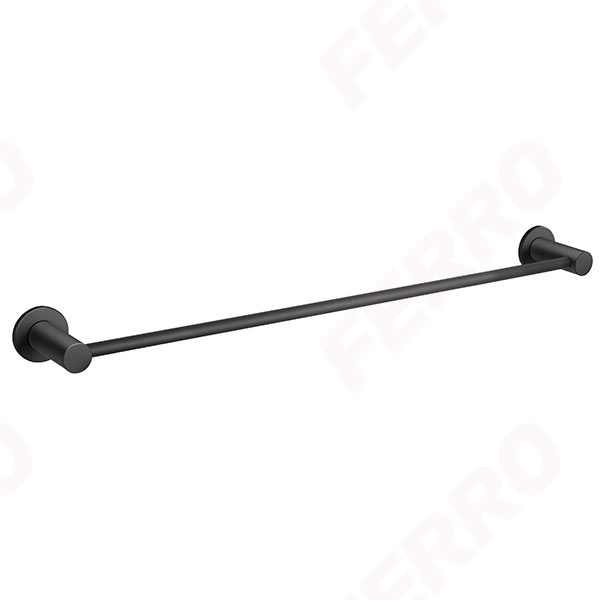 Towel rail single 450 mm, black