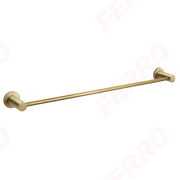 Towel rail single 600 mm, brushed gold
