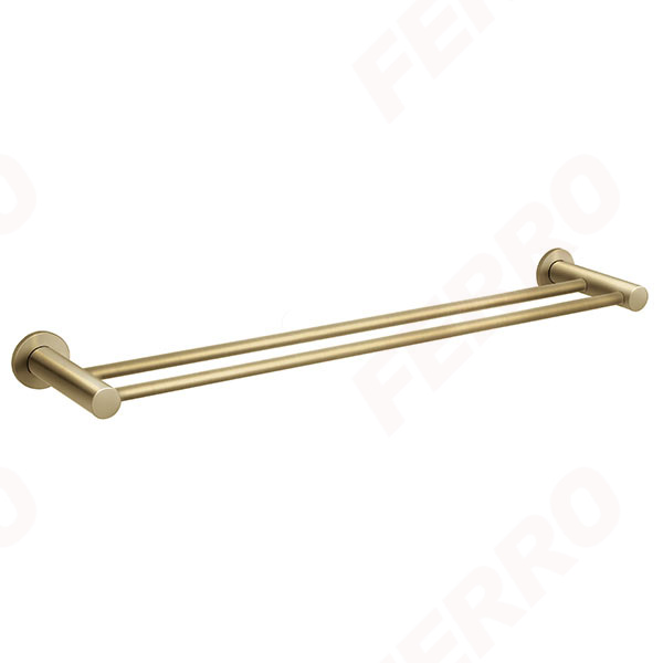 Towel rail double 600 mm, brushed gold