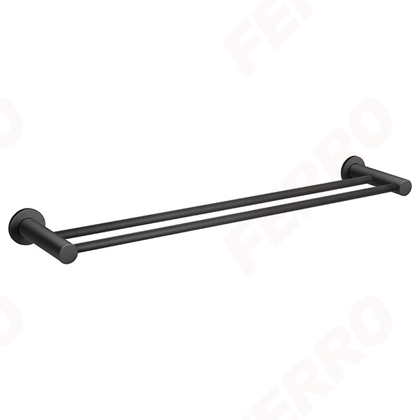 Towel rail double 600 mm, black