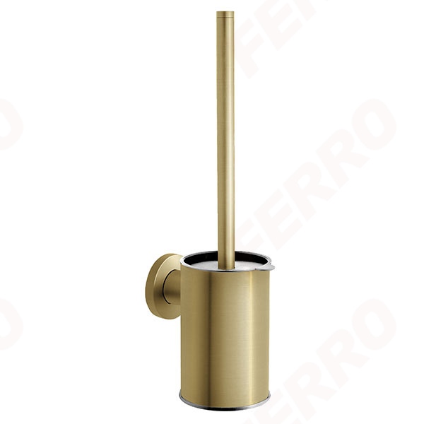 Toilet brush, brushed gold