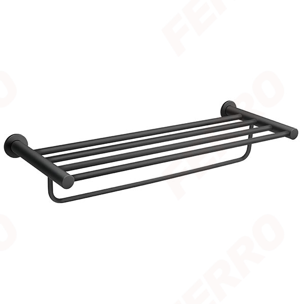 Double towel rack, black