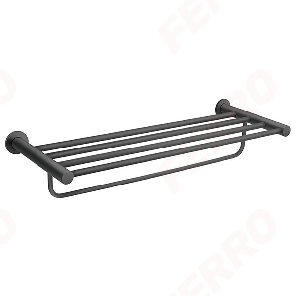 Double towel rack, gun metal
