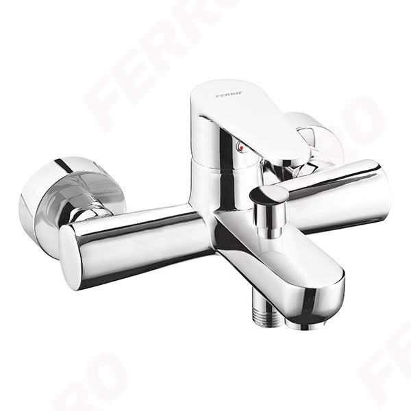 Algeo - Wall-mounted bath mixer, chrome