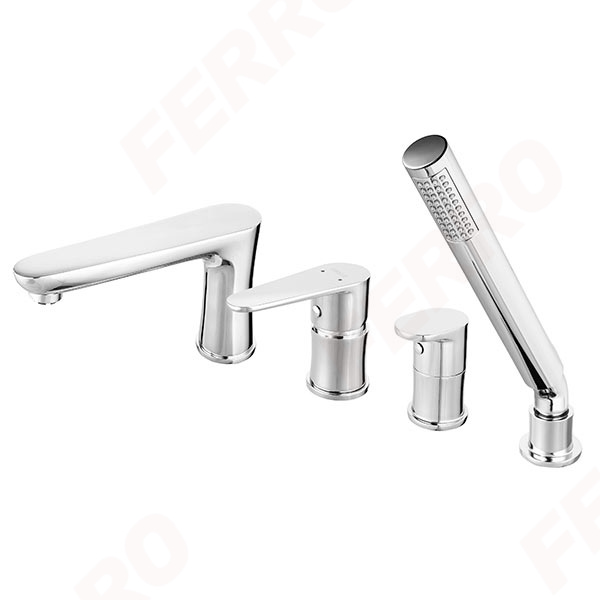 Algeo - Standing multi-hole bath mixer, chrome