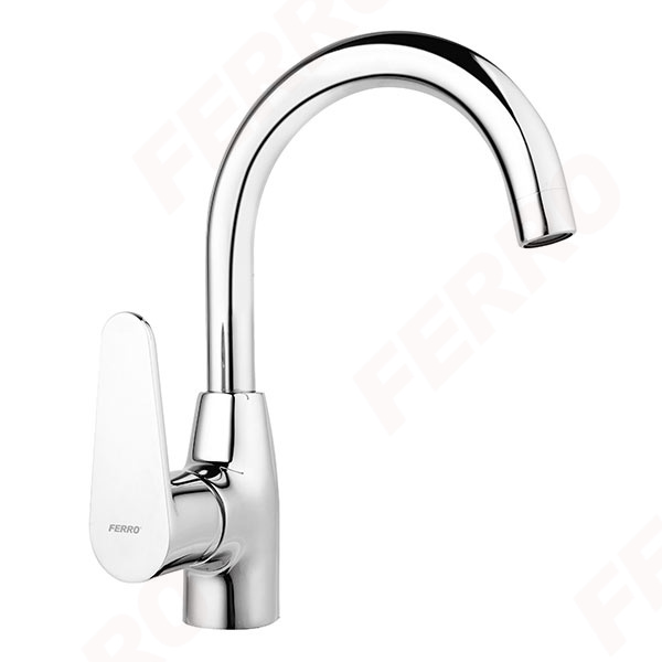 Algeo - Standing washbasin mixer with swivel spout, chrome
