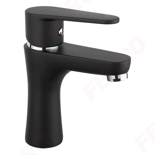 Algeo Black - Standing washbasin mixer, black