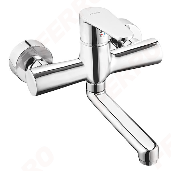 Algeo - Wall-mounted washbasin mixer, chrome
