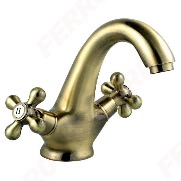 Antica - Standing washbasin mixer, old bronze