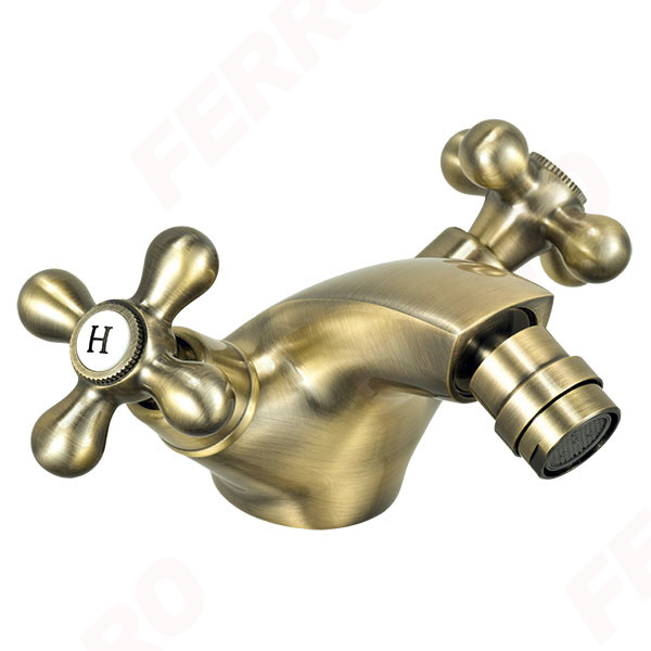 Antica - Bidet standing mixer, old bronze