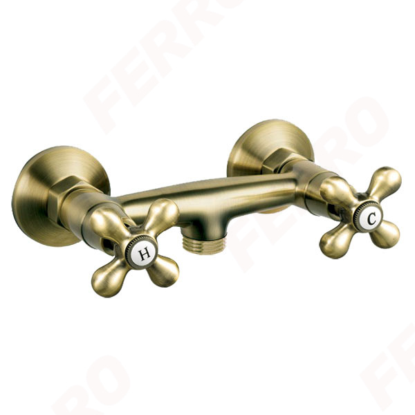 Antica - Wall-mounted shower mixer, old bronze