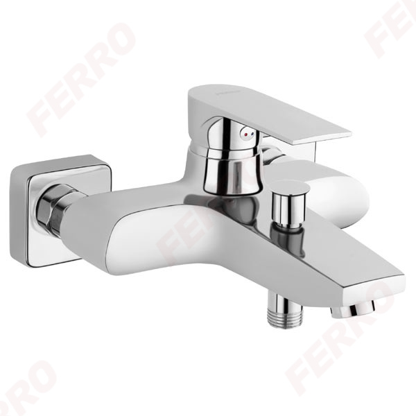 Algeo Square - Wall-mounted bath mixer, chrome