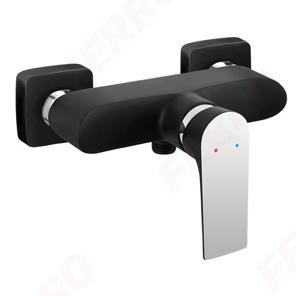 Algeo Square Black/Chrome - wall-mounted shower mixer
