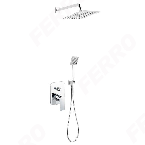 Algeo Square Set - shower set with rainfall and mixer