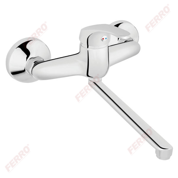 Basic - Wall-mounted sink mixer, chrome