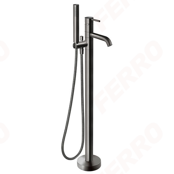 Ciriculus - Standing bath mixer with shower set, gun metal