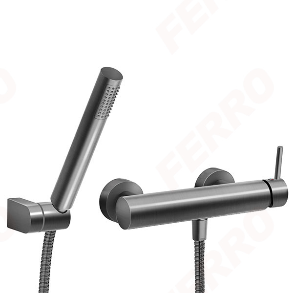 Ciriculus - Shower mixer with shower set, gun metal