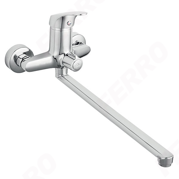 Combo - Baterie perete cada-dus cu pipa pivotanta, 32,2 cm, crom