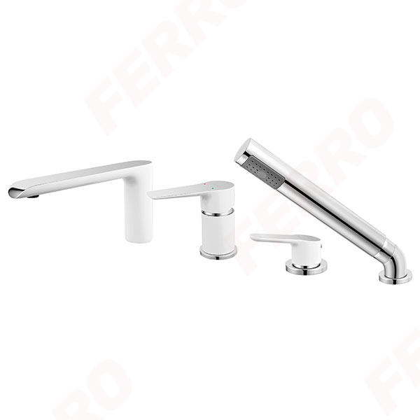 Adore White/Chrome - Multiple-hole bath mixer, white-chrome