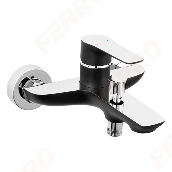 Adore Black/Chrome - wall-mounted bath mixer