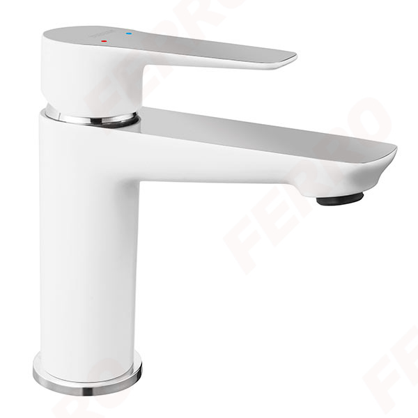 Adore White/Chrome - Standing washbasin mixer, white-chrome