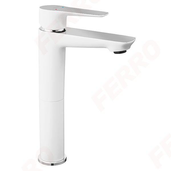 Adore White/Chrome - Standing counter washbasin mixer, white-chrome