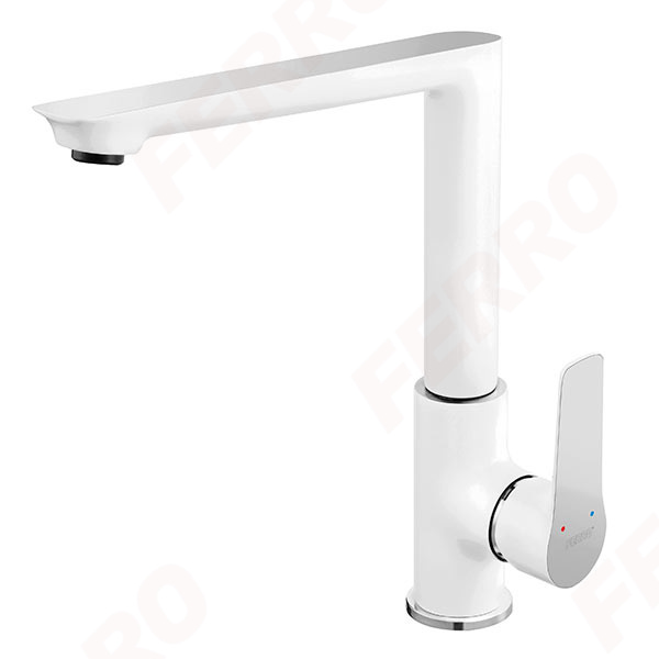 Adore White/Chrome - Standing sink mixer, white-chrome