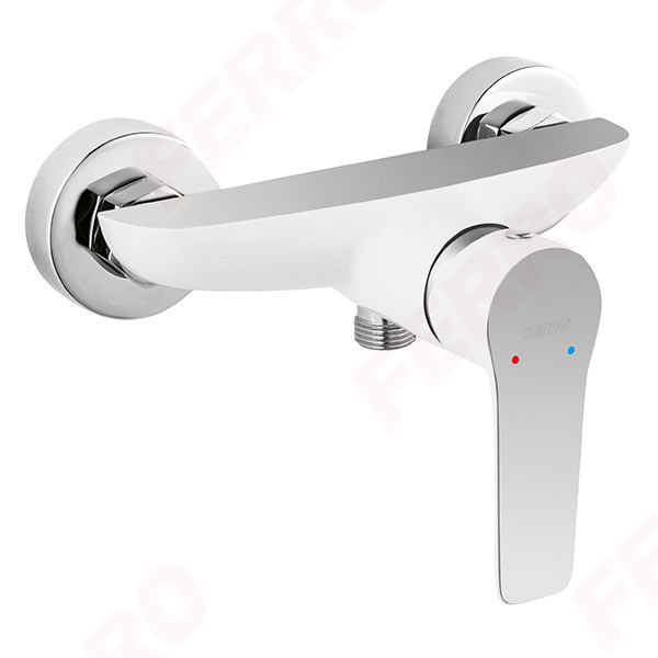 Adore White/Chrome - Wall-mounted shower mixer, white-chrome