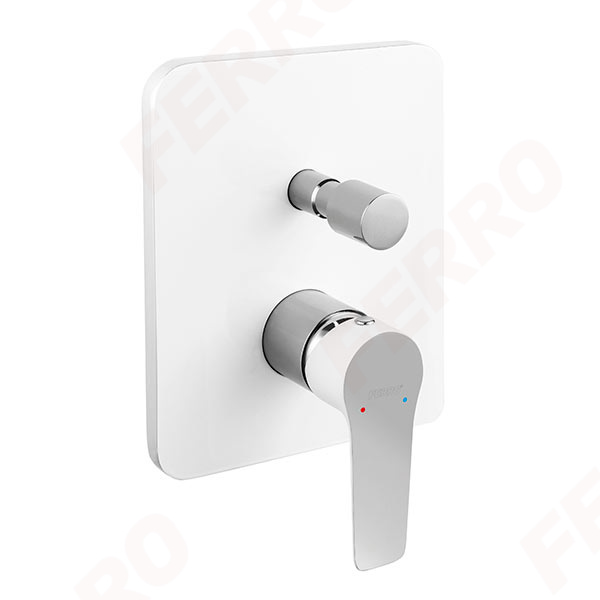 Adore White/Chrome - Build-in shower mixer, white-chrome