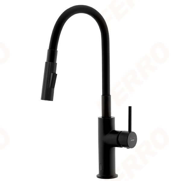 Distanza - Sink sensor mixer with flexible spout and 2-function aerator, black