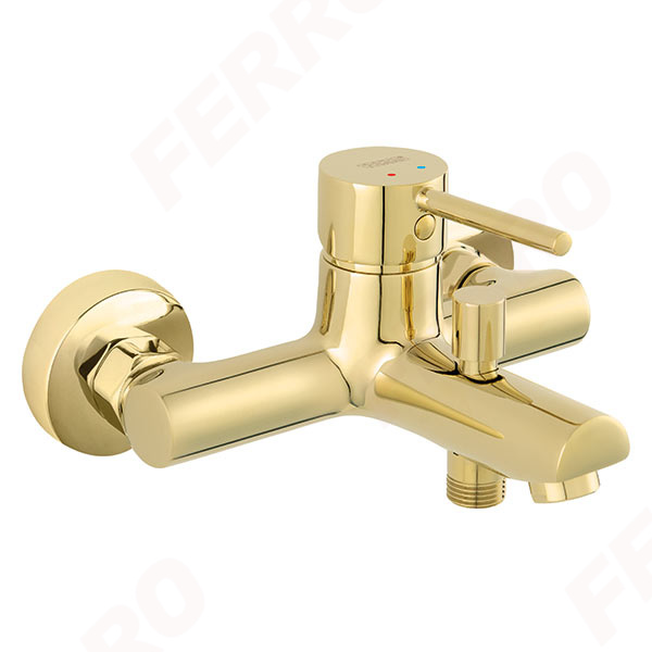 Fiesta Bright Gold - Wall-mounted bath mixer, bright gold