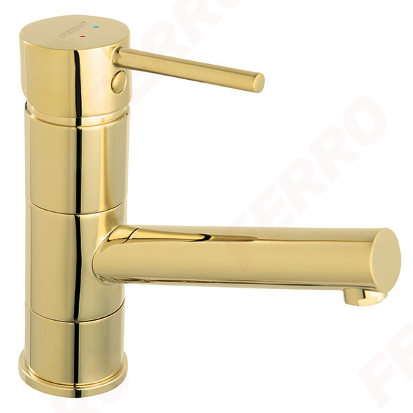 Fiesta Bright Gold - Standing washbasin mixer with swivel spout