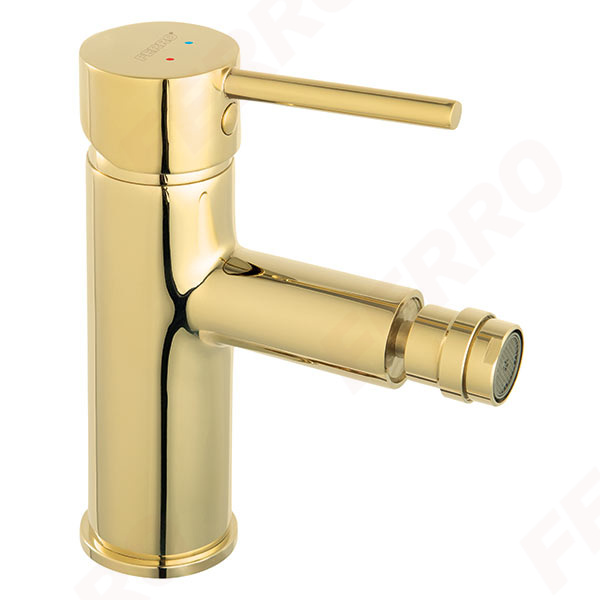 Fiesta Bright Gold - Bidet standing mixer, bright gold