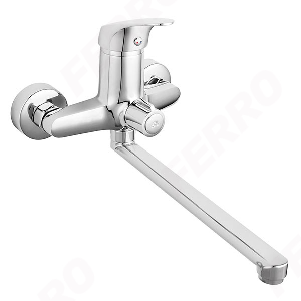Ferro One - Wall-mounted bath tub mixer with shower connection, chrome
