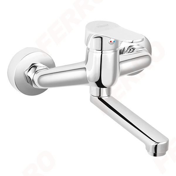 Isso - Wall-mounted washbasin mixer, chrome