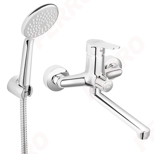 ISSO - Wall-mounted bathtub/wasbasin mixer with shower connection