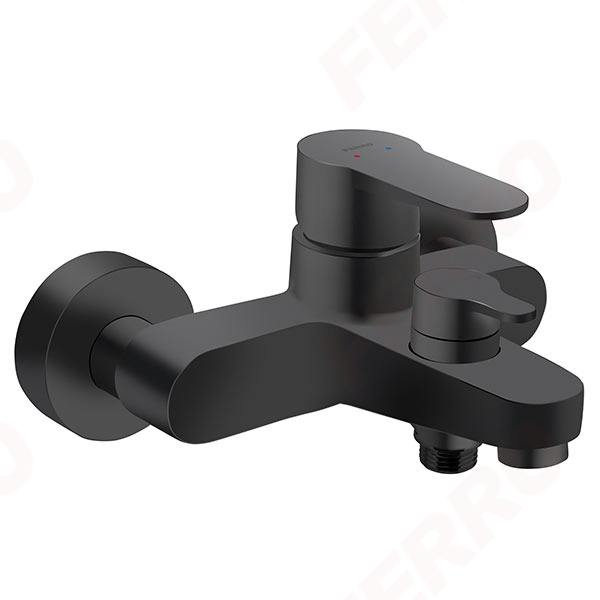 Nostris - bathtube wallmounted mixer, black