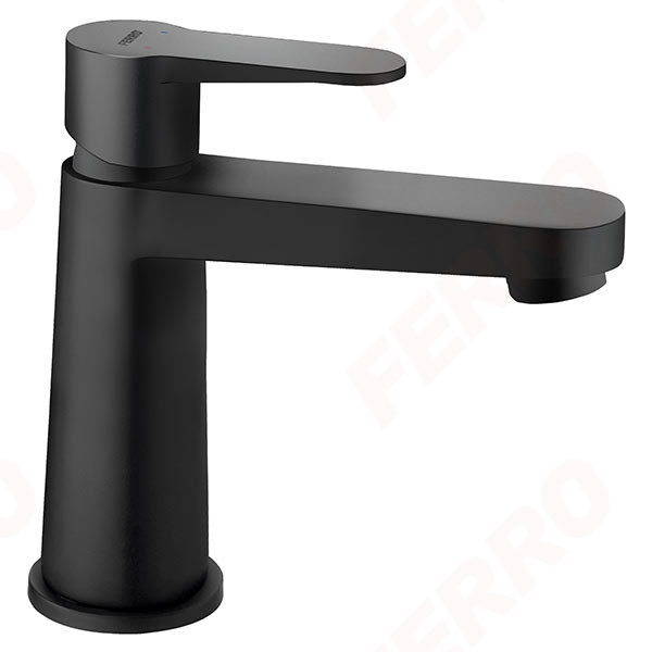 Nostris - washbasin standing mixer, black