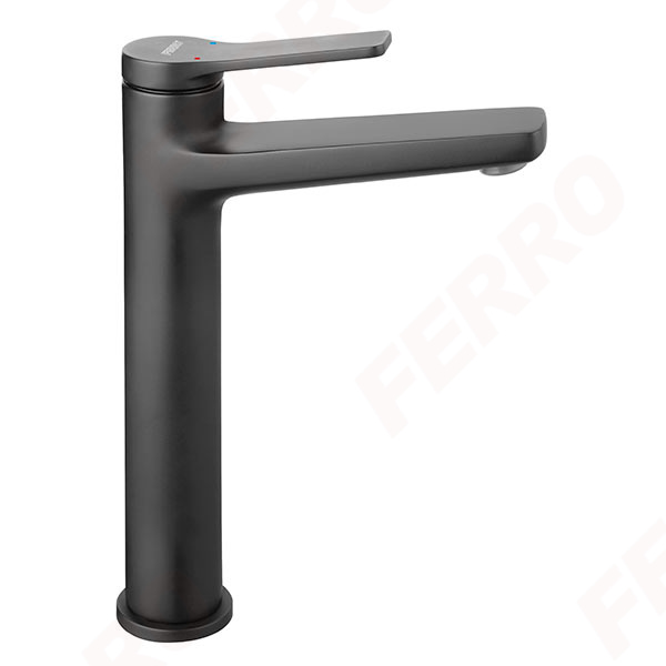 Stratos Black - Standing counter washbasin mixer, black