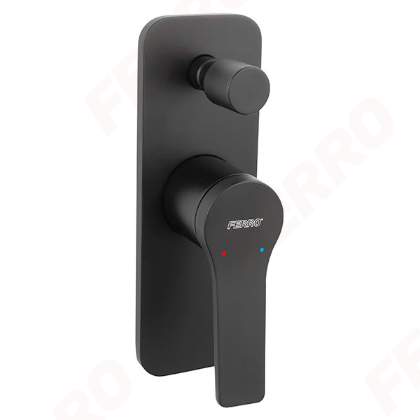 Stratos Black - Build-in shower mixer, black
