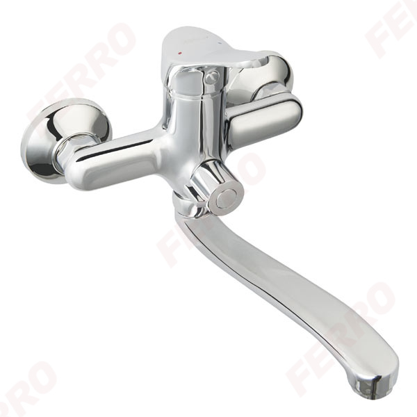 Stillo - wall-mounted washbasin mixer with ceramic shower switch