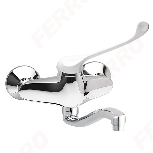 Wall-mounted washbasin mixer